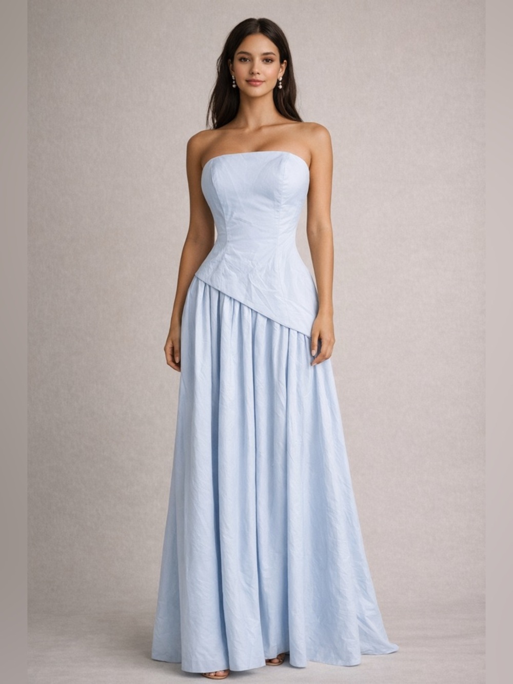 Faeriesty Strapless Light Blue Evening Gown Bridesmaid Wedding guest prom